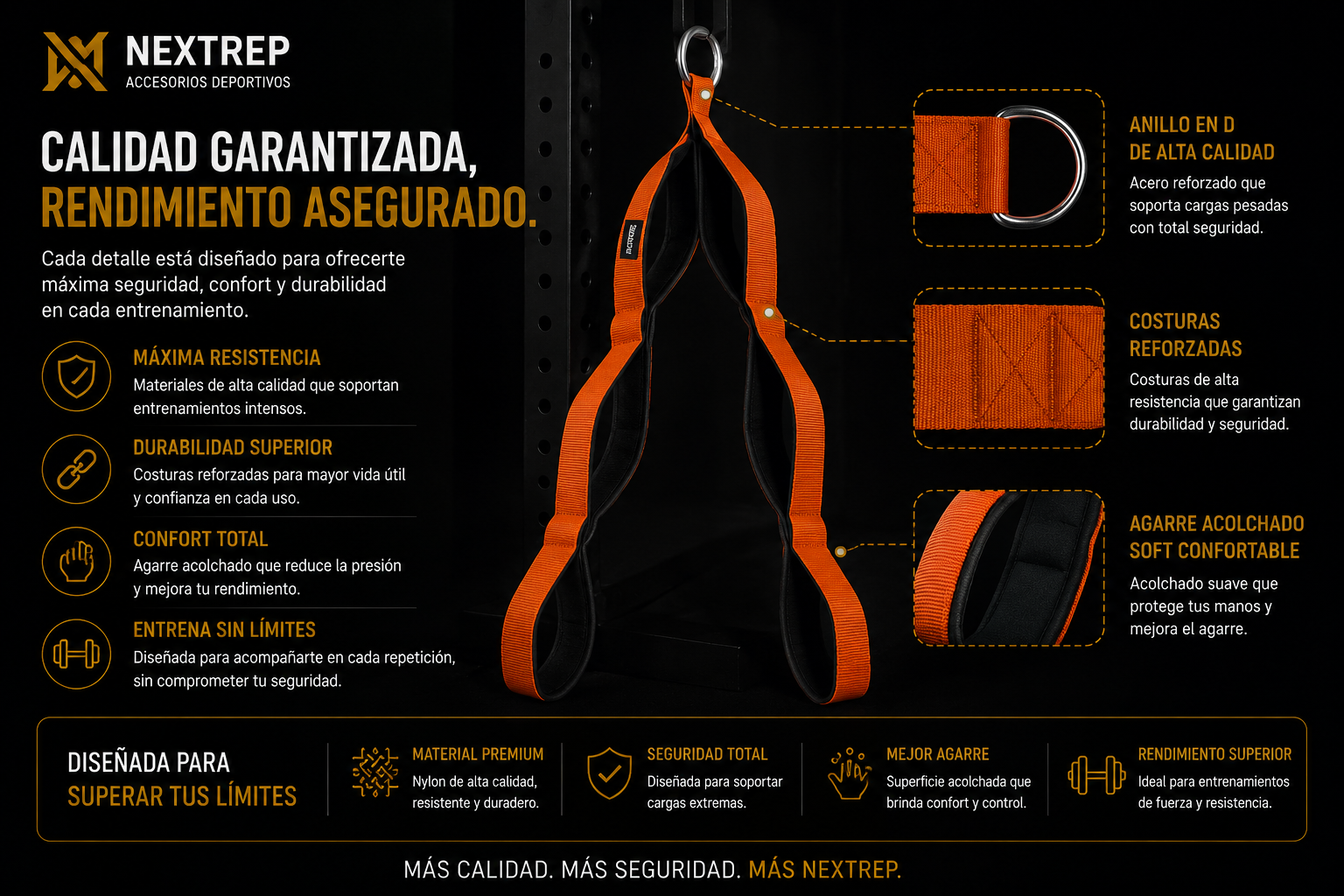 Cuerda de Tríceps Multi-Anillo Profesional - NextRep™